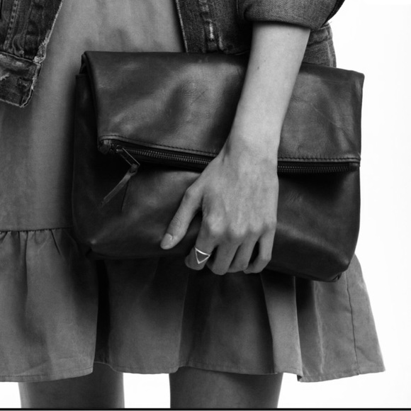 ABLE black Menbere Foldover crossbody/ shoulder purse, also great as clutch. - Picture 2 of 8